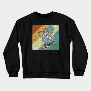 Vintage Retro Skeleton Skateboarding Crewneck Sweatshirt